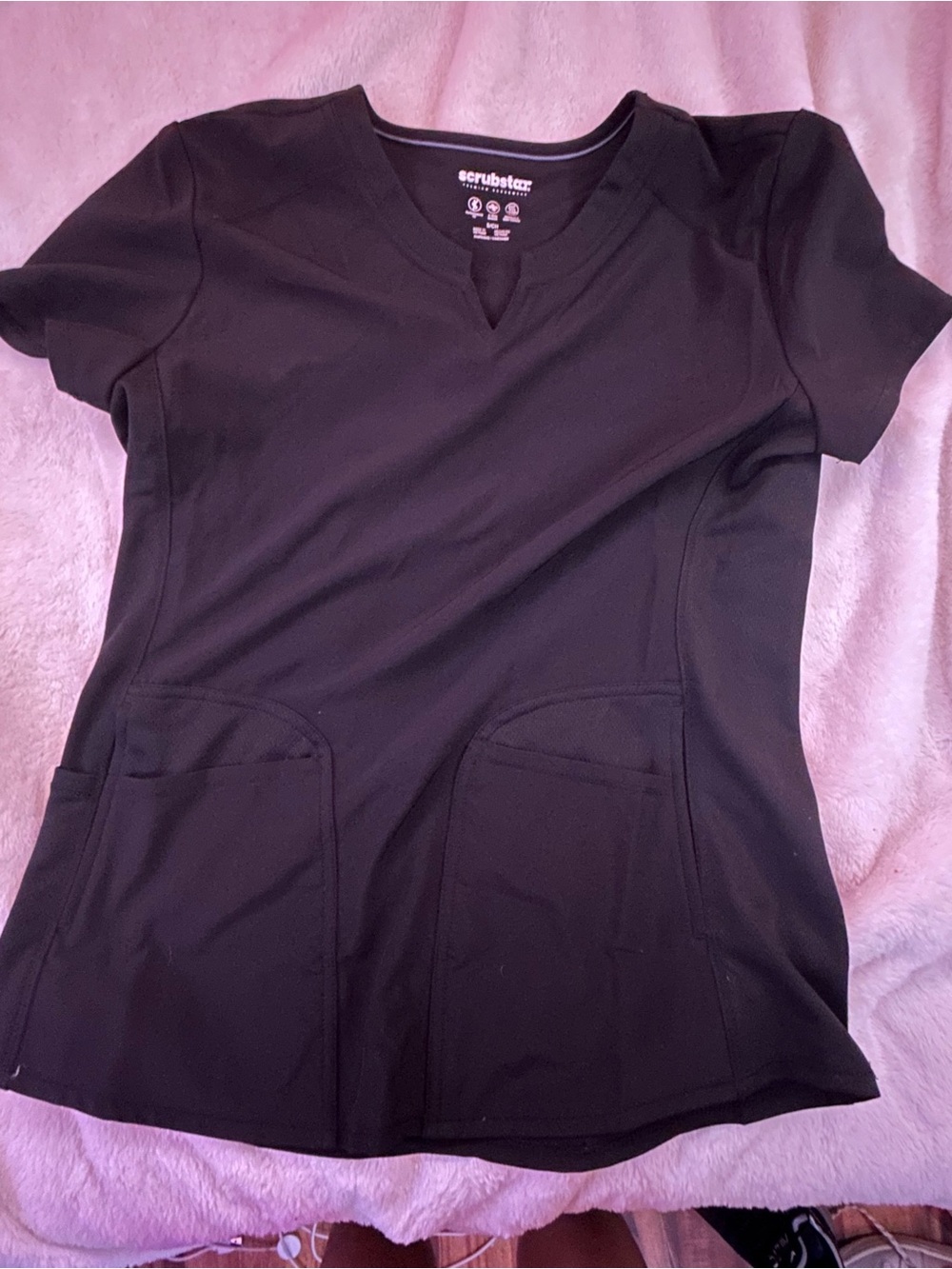 Scrubstar Women’s Black V-Neck Short Sleeve Scrub Top